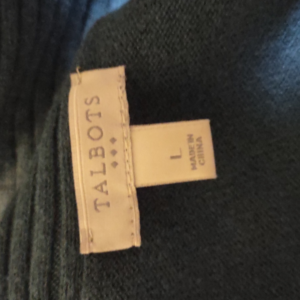 Talbot's Open Front Long Sleeve Cardigan Size Large Green - Picture 5 of 5